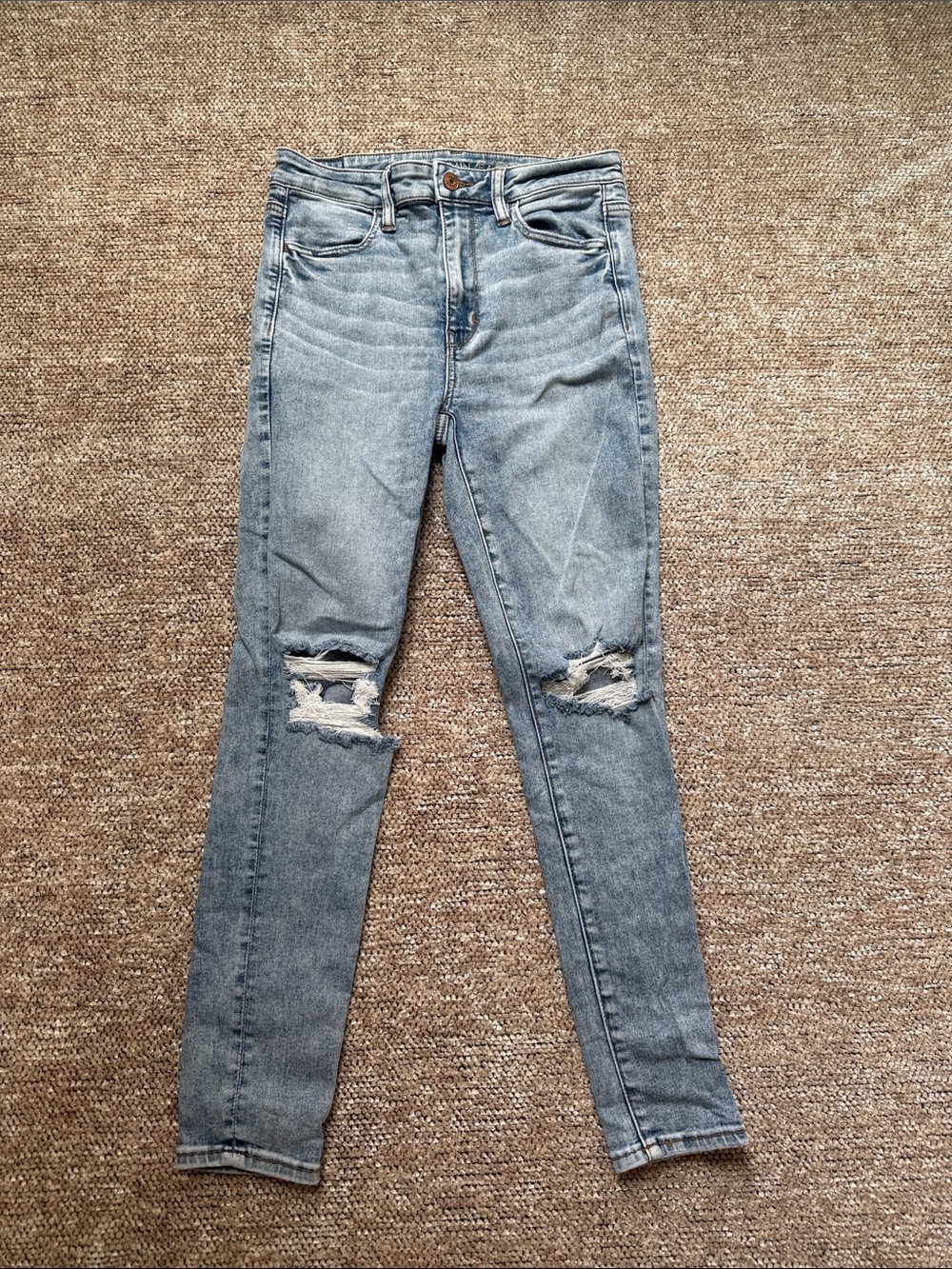 Light Blue Distressed Women's Skinny Jeans